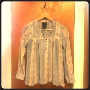 Anthropologie Dolan blue & white patterned shirt